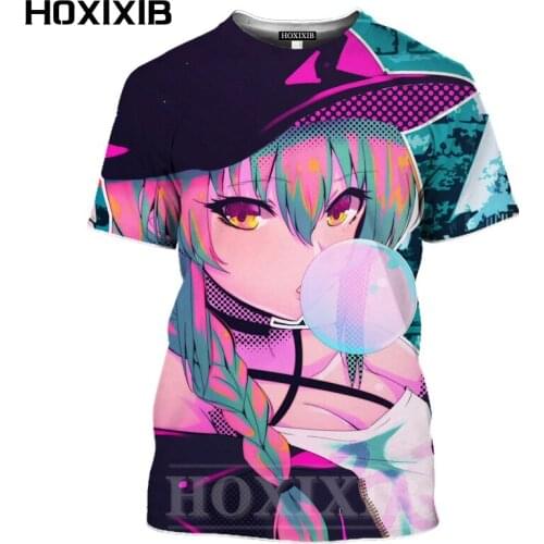HOXIXIB 3D Print Mamga Anime Girl T Shirt Men Women Tshirt Hot Summer Hentai Sexy Second Element Beauty Bikini Fun Tops Pullover