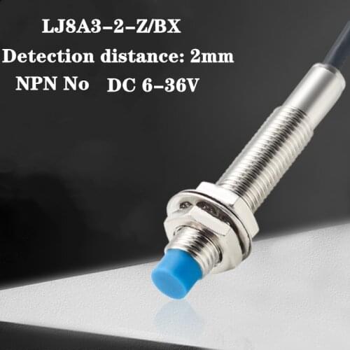Free shipping M8 2mm sensing inductive proximity sensor switch NPN NO LJ8A3-2-Z/BX work voltage 5VDC special for MCU