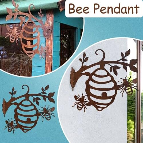 Metal Bee Hive Garden Decor Metal Beehive Garden Gift Honey Home Figurines Outdoor Metal Tree Garden Stakes Home Decor#G