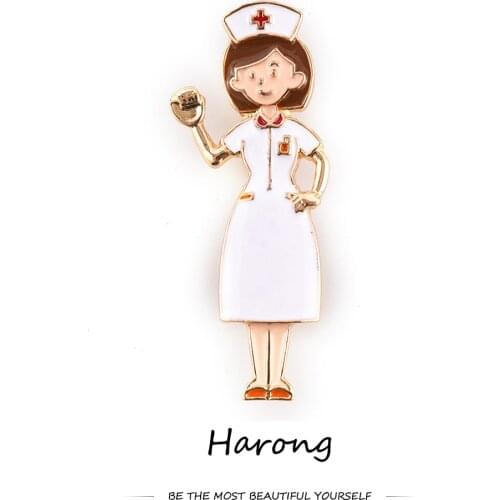 Fashion Enamel Alloy Nurse Medical Medicine Brooch Pin Jewelry Accessories Lapel Backpack Hat Badge Pins Party Doctor Gift
