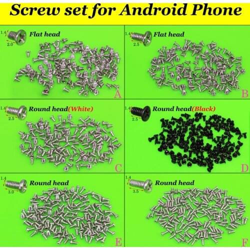 YuXi Black Silver Color M1.4 Cell Phone Cross Screws Set for Samsung for Huawei for Xiaomi Android Phone