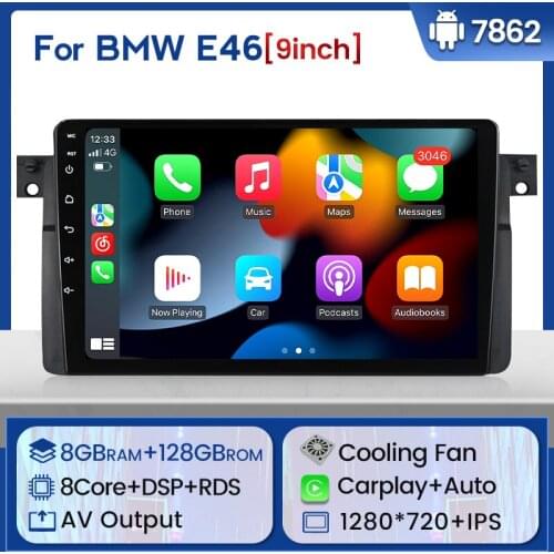 2 DIN 6+128G DSP Android 11 Car Radio Multimedia Player For BMW E46 M3 Rover 75 Coupe 318/320/325/330/335 GPS Navigation Carplay