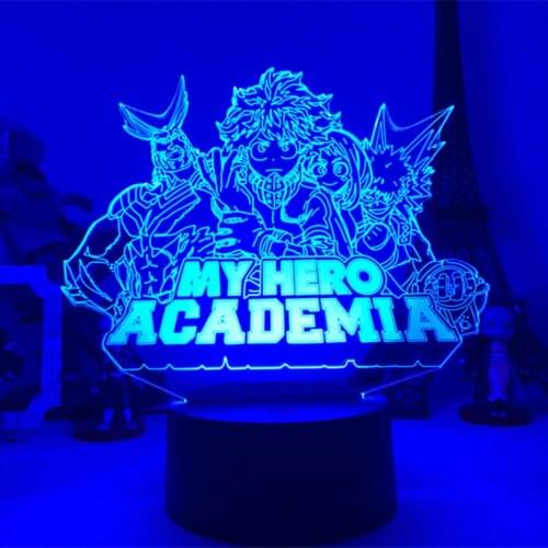 Anime My Hero Academia Logo Night Light Gift 3d Lamp for Kids Child Bedroom Decor Birthday Gift Manga Gadget Daichi Lamp Haikyu