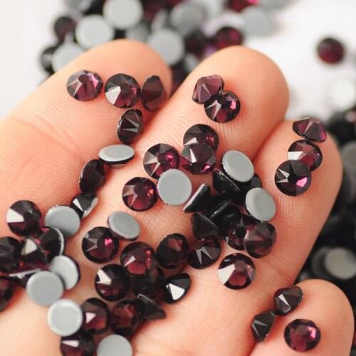 New back Strass 8 big 8 Small Amethyst Cut Iron On Stones Crystal Rhinestone Glass Hotfix DIY Rhinestones Decoration