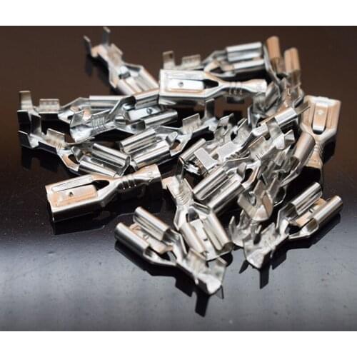 50PCS 6.3mm 6.3 Crimp Terminal Male Female Spade Connector Crimping terminals