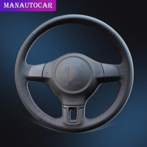 Car Braid On The Steering Wheel Cover for Volkswagen VW Golf 6 Mk6 VW Polo MK5 2010-2013Q without Original Leather Wheel Covers