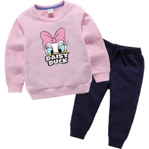 Toddler Girl Autumn Clothes Cartoon Duck Printed Sweatshirt&pants Fall Girls Outfits Baby Kids Costume Teenage Girl Clothing