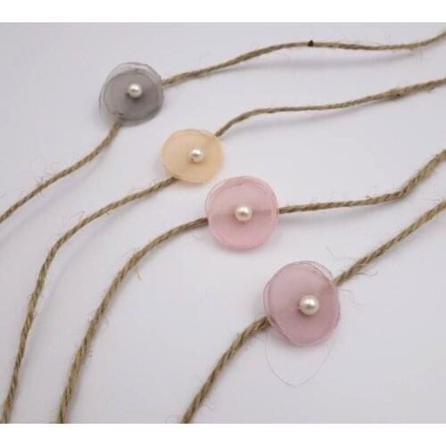 Handcraft Chiffon Flower With Pearl Cute Headband Mix 4 Colors Headband Hair Accessories Newborn Baby Photography Prop Show Gift