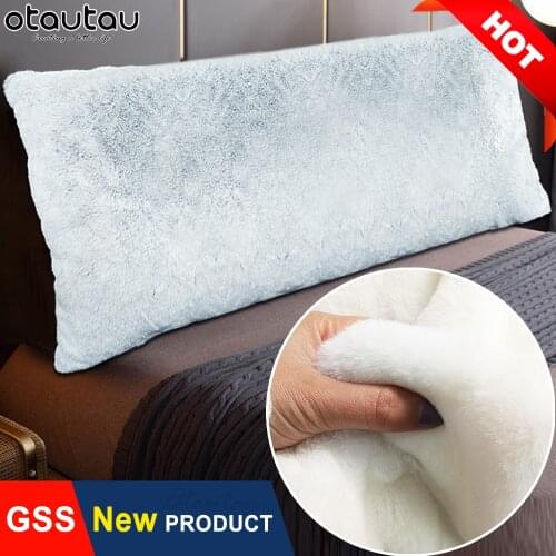Fluffy Soft Plush Bed Long Pillow Case Back Seat Backrest Cushion Bedding Block Car Chair Sofa Body Pillowcase Cover Home Decor