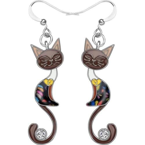 2020 Fashion Shiny Hot Stainless Steel Cat Earrings For Women Girls Crystal Little Bird Stud Earrings Jewelry Accessories Gift