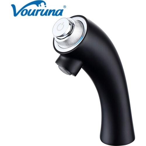 Unique Dolphin Shape Black&Chrome Bathroom Faucet Basin Sink Mixer Taps Vouruna New Arrival Luxurious Lovely Shape Deck Mounted