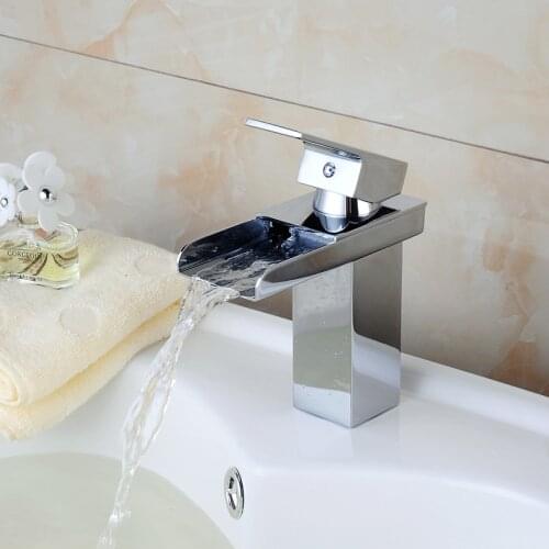 Basin faucets griferia bathroom basin mixer chrome deck mounted tap waterfall brass basin faucet water taps