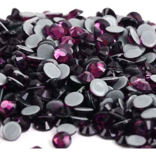 AAAA+ Quality Amethyst DMC HotFix Rhinestones ss6 ss10 ss16 ss20 ss30 Iron On Flatback Hot Fix Rhinestones For Luxury Dress