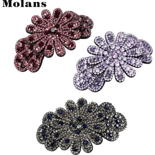 MOLANS Rhinestones Hair Clip Hairpins Crystal Crab Hair Claws For Women Girl Shiny Crystal Hair Accessories 2019 New Arrival