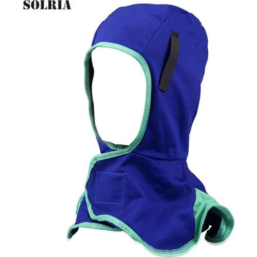 Welding Helmet Fire-retardant Fabric Protective Hood, Welding Helmet, Breathable Welding Helmet for Men Women Blue