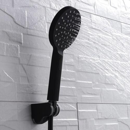 High Quality Wall Mount Adjustable Shower Hand Hold Shower Set ABS black lacquer With Shower & Hose