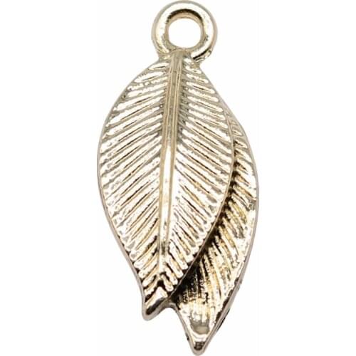 WYSIWYG 10pcs 22x10mm KC Gold Color Leaves Charms Pendant For Jewelry Making Earring Making Accessories