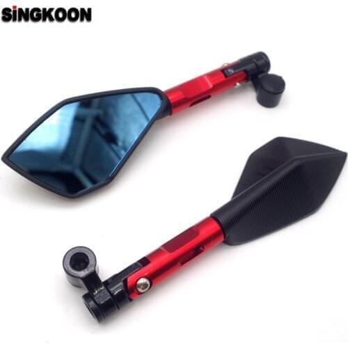 8 10mm universal cnc motorcycle mirrors Blue Lens Rearview Side Mirror FOR honda vtx yamaha nmax 125 mt03 cf moto bmw ninet