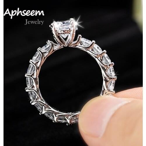Aphseem Luxury Eternity Promise Ring Oval AAAA cz Engagement Wedding Band Rings Women Finger Party Jewelry Party Gifts