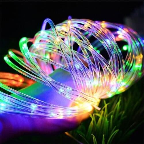 10M 100LED Solar String Fairy Lights Auto Solar Rope Tube Led String Strip Outdoor Garden Xmas Party Decor Lighting