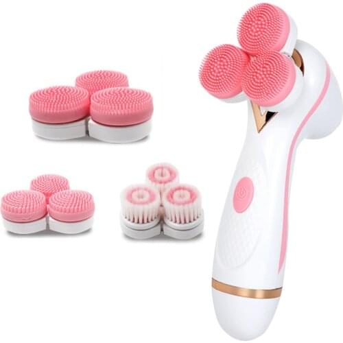 3 In 1 Electric Face Cleansing Brush Sonic Face Spin Brush Set Spa System Skin For Deep Cleaning Remove Blackhead Machine