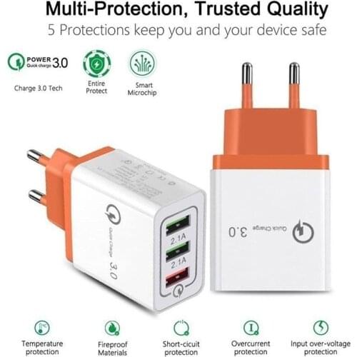 AC DC USB 5V Power Adapter Supply 2A 1-4Ports USB Mobile Phone Fast Charger 5V USB Adapter Power Supply Universal 220V EU Plug