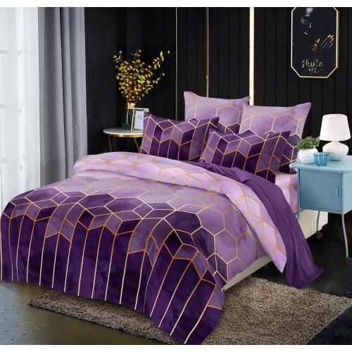 Aggcual geometry king size bedding set luxury pure color simple Gold Line duvet cover set double bed no sheets textile 3pcs be69