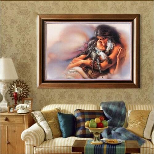 Diamond Embroidery Diy Diamond Painting Cross Stitch Kits Diamond Mosaic Tribal couple Full Square Diamond Embroidery RS100