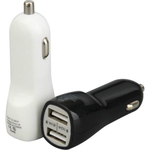 Dual 2 Port USB Car Charger Adapter 2.1A +1A For iPhone XR X 7 8 Plus Samsung S9 S10 IOS Android Mobile Phone Universal 100pcs