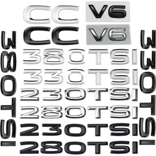 CC V6 230 280 330 380 TSI Displacement Rear Trunk Sticker For Volkswagen CC Passat Jetta Golf Touran Car Tuning Emblem Decal