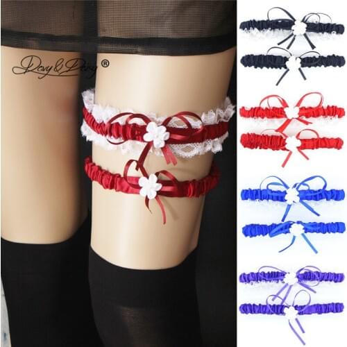 DAVYDAISY Sexy Lingerie Lace Floral Garter Belt Women Bow Leg Ring Bowknot Leg Loop Wedding Garters Bridal Cosplay Fashion Stock