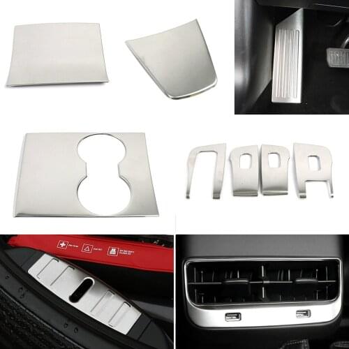 For Tesla Model 3 2017-2020 Steering Wheel Cup Holder Panel AC Outlet Vent Window Lift Switch Button Cover Frame Trim Sticker