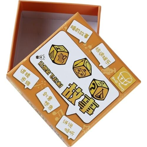 Kids Party Games Story Dice Puzzle Board Game Family/Party/Friends Parents With Children Kids Gift Telling Story Metal Boxes