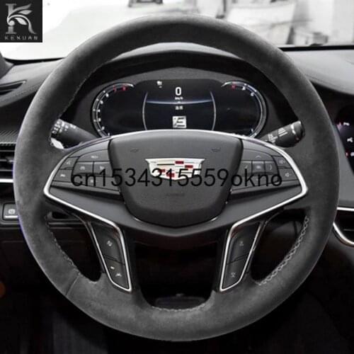 For Cadillac xt5 xt4 ct5 xts ct6 atsl xt6 ct4 Hand-stitched Anti-Slip Top Leather DIY Steering Wheel Cover