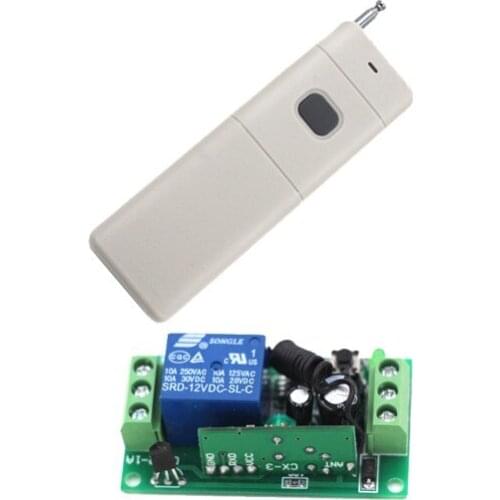 MITI-DC 12V 1CH Remote Control Switch 10A Relay Wireless Remote Switch Receiver Transmitter SKU: 5200
