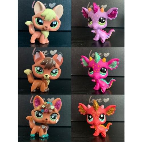 Hasbro LPS Animal Dolls Model Monster Littlest Pet Shop Action Figure Mini Pets Dinosaurs Fox Model Dolls Ornaments Kids Gift