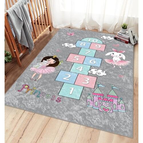 Hopscotch childrens room carpet play mat educational cloudy living room