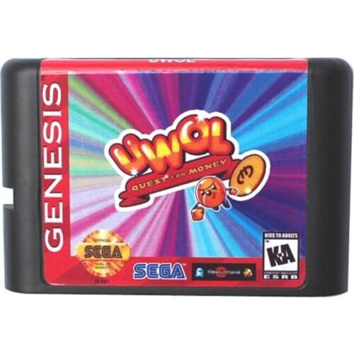 UWOL Quest For Money 16 bit MD Game Card For Sega Mega Drive For Genesis