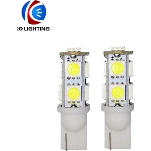 KD 500 PCS Super Bright Led Light T10 W5W LED 5050 9SMD Car Auto Wedge Side Tail Parking Lights Bulb Lamp Clearance Lights 12V