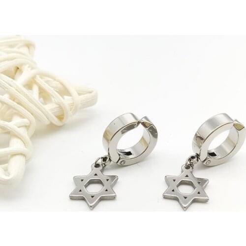 Punk 316L Stainless Steel Ear Clip Without Ear Hole 2021 Fashion Men Women Silver Plated Star Earring Trend Street Party Jewelry