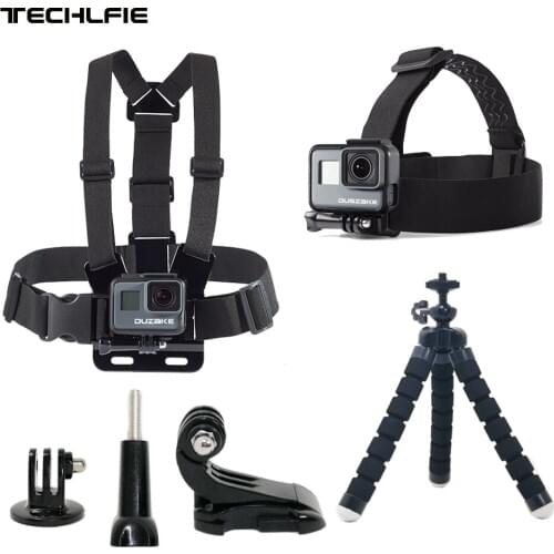 DUSZAKE TG2 Kit For Gopro Accessories Strap For Go pro Hero 5 Xiaomi Yi 4K Mount For Gopro Accessories Set For Go pro Hero 6