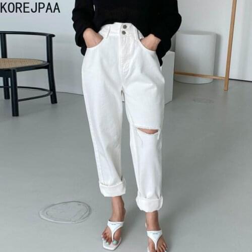 Korejpaa Women's Straight Jeans