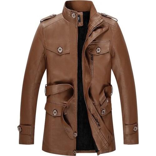 COLDKER Mens PU Leather Jacket fashion coat For Male Fitness Suede Jacket chaqueta cuero Casual Coat Clothing for man