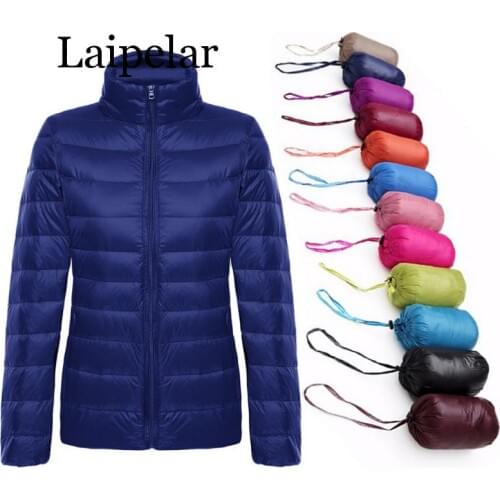 Laipelar Winter Women Ultra Light Duck Down Coats Jackets Women Long Sleeve Slim Warm Coat Parka Female Autumn Outwear