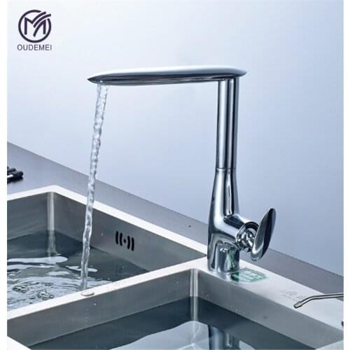 Brass Chome Plating Gold Black Deck Mounted Single Handle Luxury Vanity Kitchen Faucet