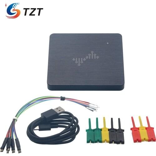 TZT Portable Metal DSLogic Logic Analyzer 16 Channels 100MHz USB-based Debugging Logic Analyzer