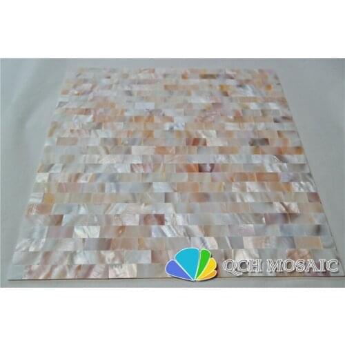 Freshwater shell mother of pearl mosaic tile for house decoration wall tile natural color 11 square feet/lot strip pattern qch51