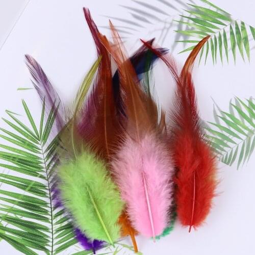 50pcs Natural Rooster Feathers High Quality Cock Chicken Feather for needlework Accessory Crafts Skirt/Dress Sewing Decoration