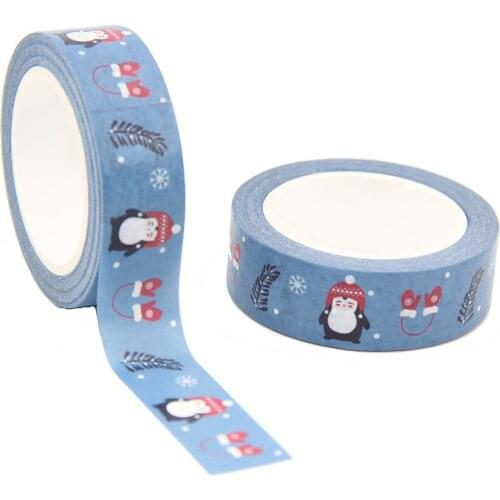 2021 NEW 1PC 15mm x 10m Christmas Snow Gloves Snowman Washi Tape Scrapbook Paper Masking Adhesive Merry Christmas Washi Tape