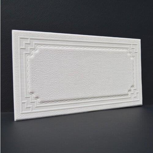 New self-adhesive Imitation leather carving Background wall Soft Wall Sticker Tatami Collision avoidance wallsticker Decorative